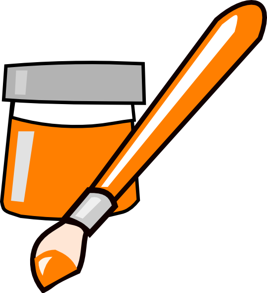 Paint Clip Art At Clker - Red Paint Brush Clipart - Png Download (540x594), Png Download