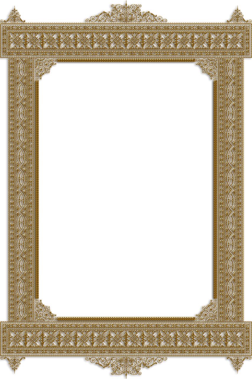 Frame Ornate Bronze - Art Clipart (853x1280), Png Download