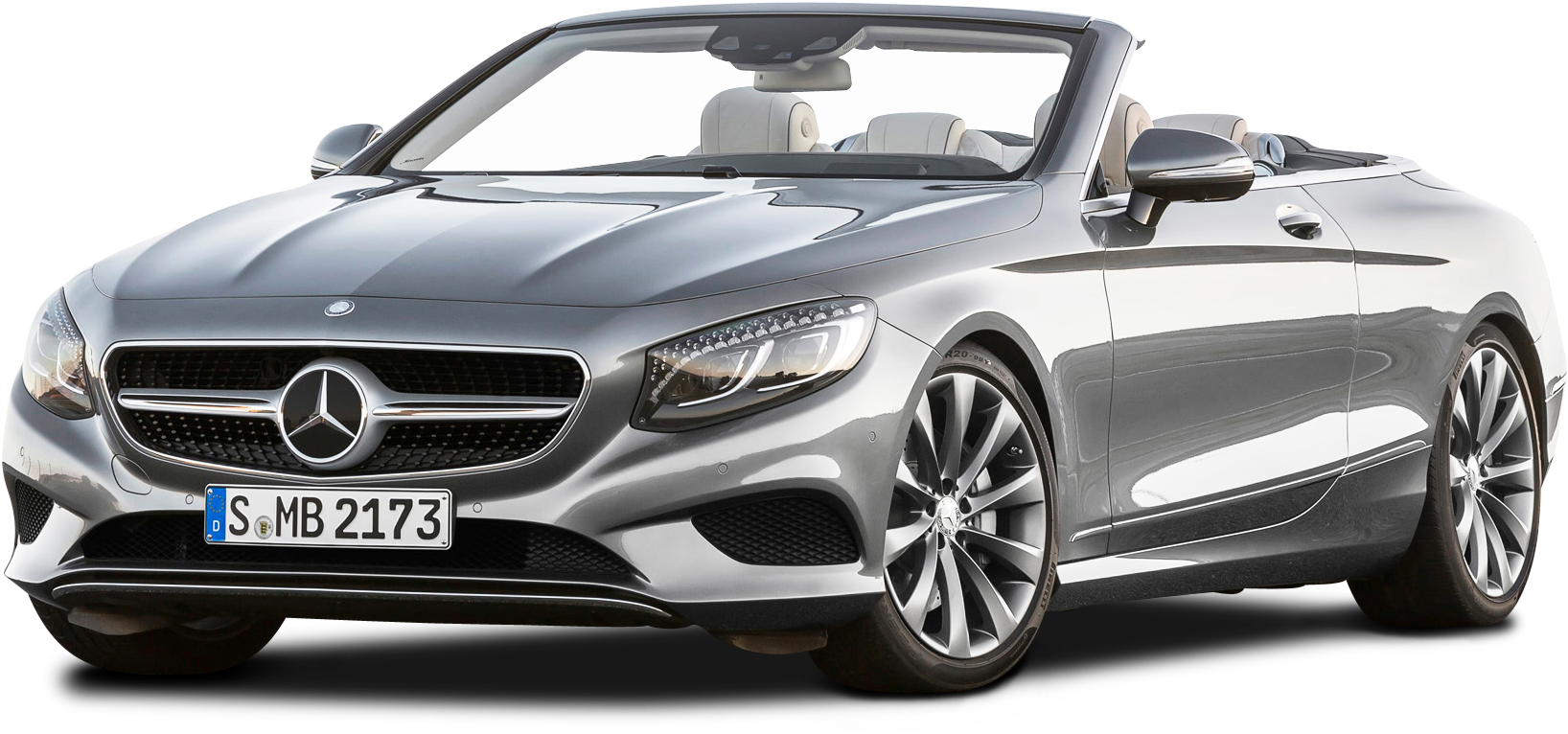 Silver Mercedes Benz S Class Cabriolet Car Png Image - Mercedes Benz S Class Cabriolet Png Clipart (1754x846), Png Download