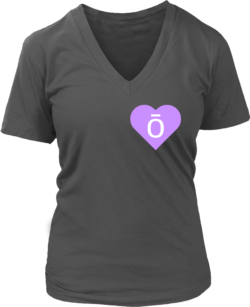 Doterra Ō In Purple Heart V Neck T Shirt - T-shirt Clipart (1000x1000), Png Download