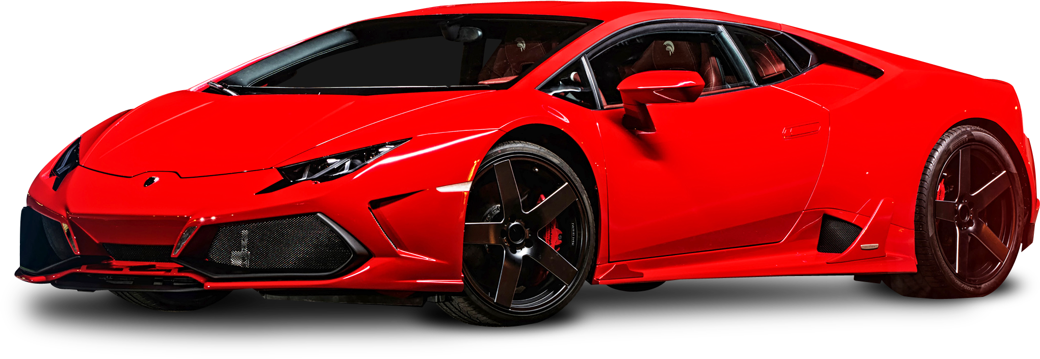 Red Lamborghini Huracan Car - Red Lamborghini Vector Clipart (2142x838), Png Download