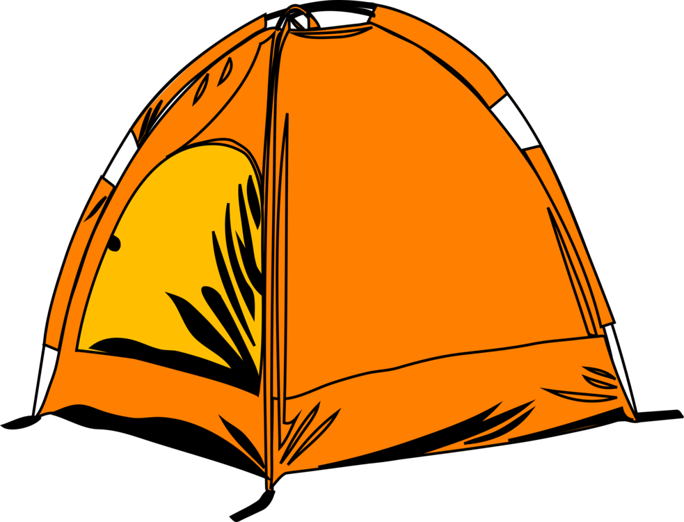 Tent Camping Campsite Sleeping Bags Circus - Camping Clip Art Png Transparent Png (983x750), Png Download