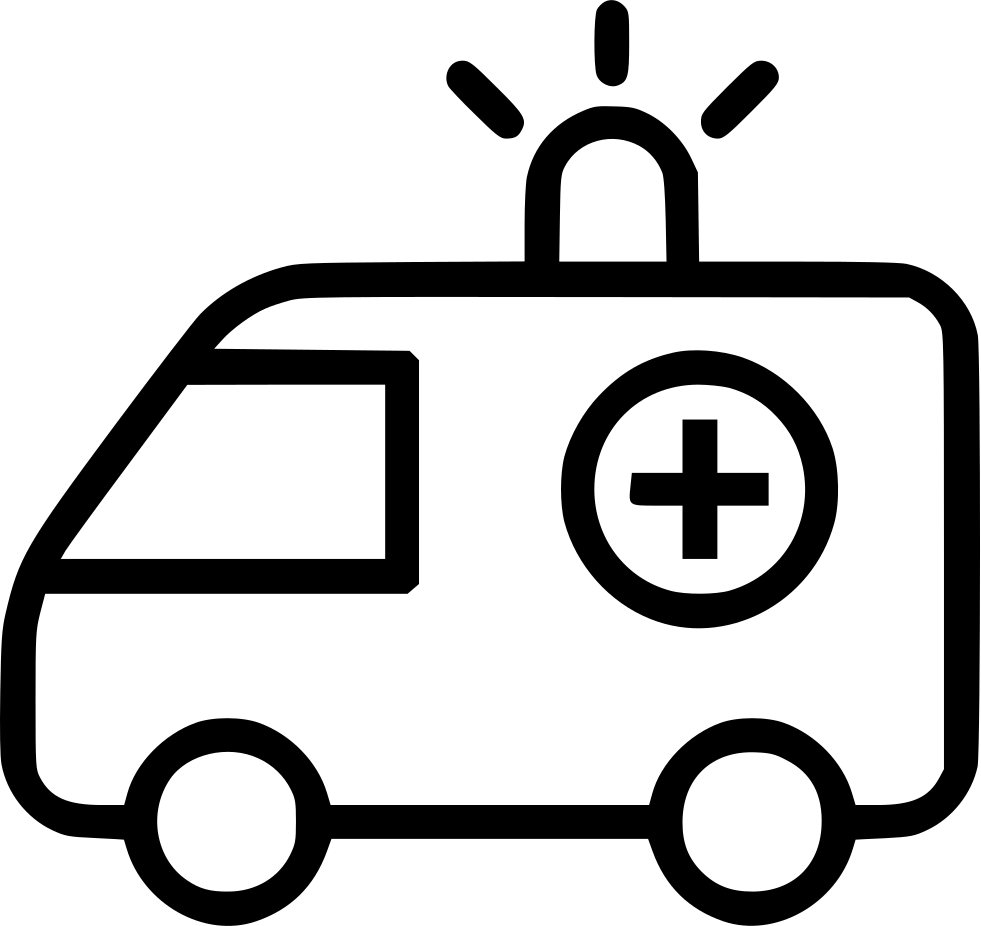 Png File Svg - Ambulance Black & White Clipart (981x926), Png Download