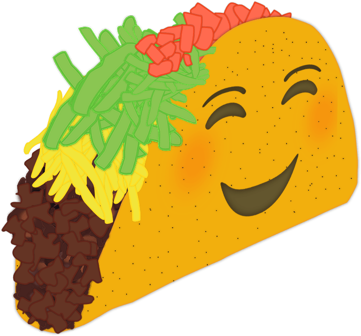 Picture Of A Sticker With A Taco From A Diagonal Side - Taco Emoji Clipart (750x750), Png Download