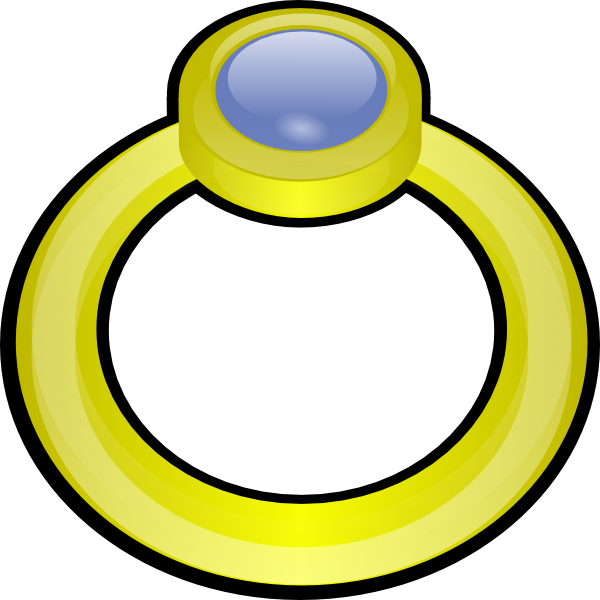 How To Set Use Golden Ring With Gem Svg Vector Clipart (600x600), Png Download