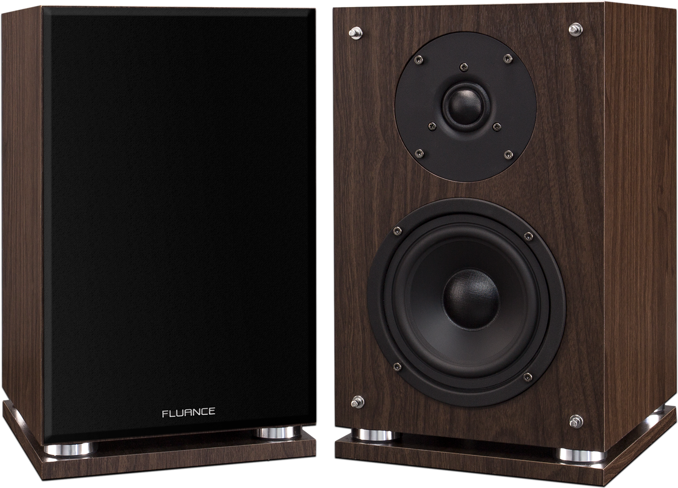 Fluance Sx6 Bk High Definition Two Way Bookshelf Loudspeakers - Fluance Sx6 Walnut Clipart (1500x1500), Png Download