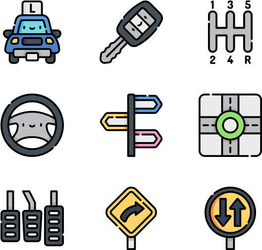 Driving School - Icon Set Business Transparent Png Clipart (600x564), Png Download