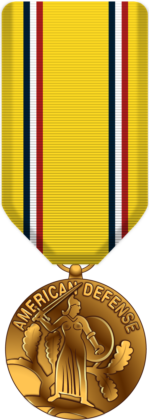 American Defense Service Medal - American Defense Service Medal Png Clipart (504x1421), Png Download