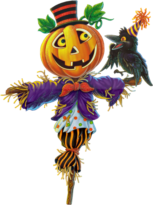Pumpkin Scarecrow Png Clipart - Pumpkin Scarecrow Clipart Transparent Png (533x694), Png Download