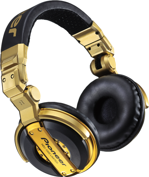Dj Headphones Png Pioneer Dj Headphones Gold Clipart Large Size Png