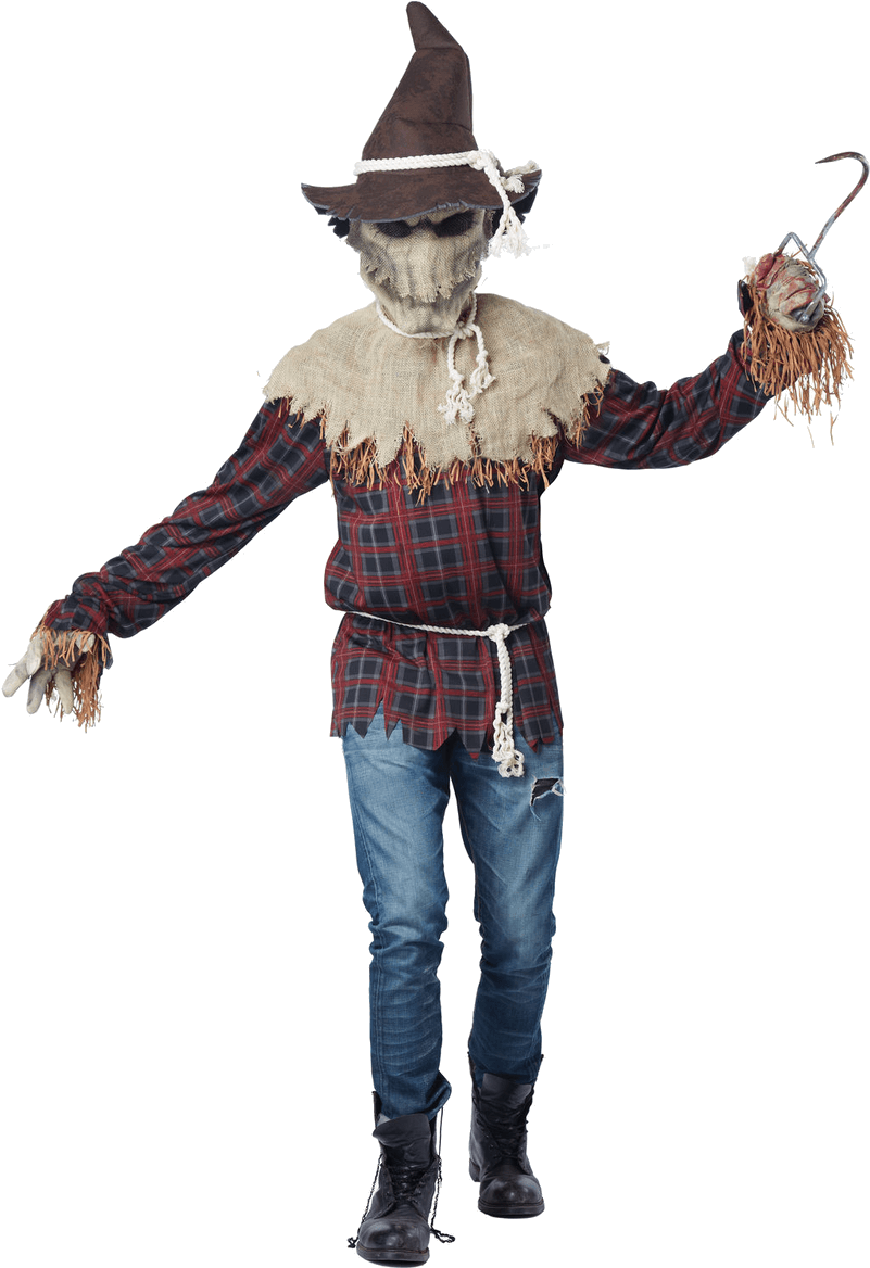 Adult Sadistic Scarecrow Halloween Costume - Scary Scarecrow Costume Clipart (800x1268), Png Download