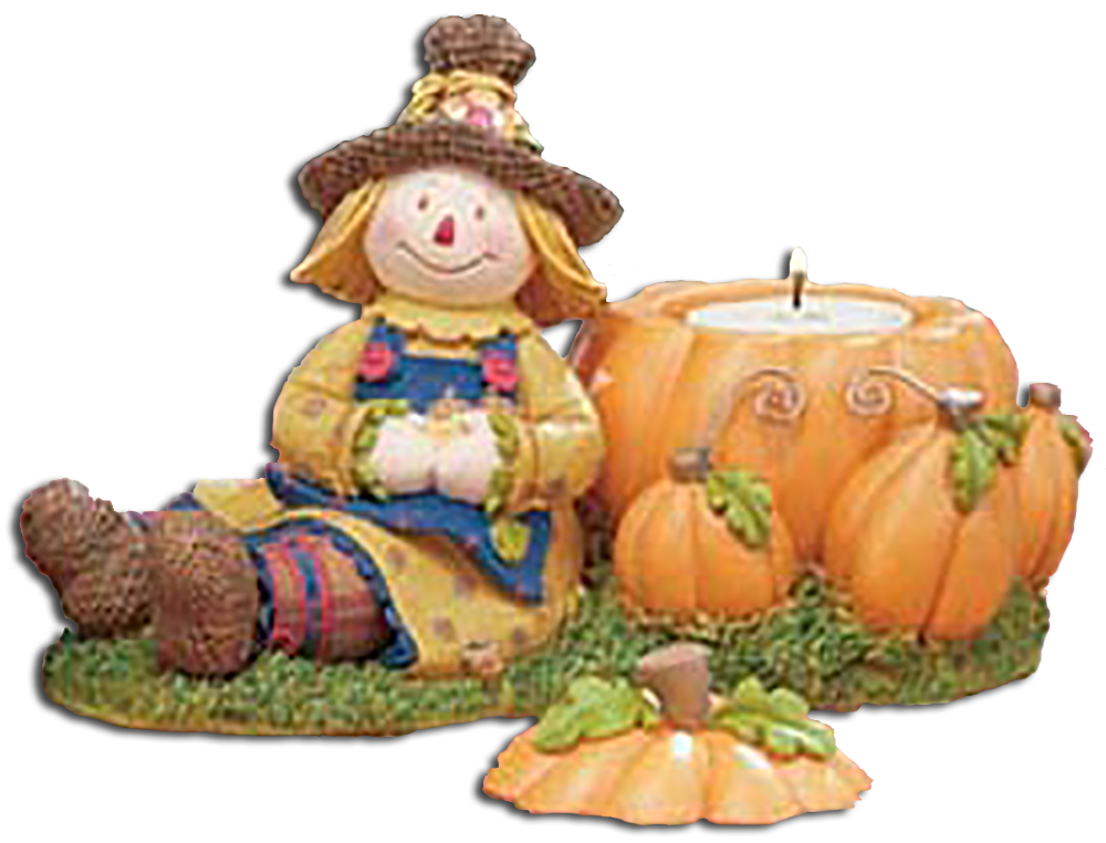 Gund Harvest Friend Scarecrow Pumpkin Votive Candy - Scarecrow Candle Holder Clipart (1000x771), Png Download