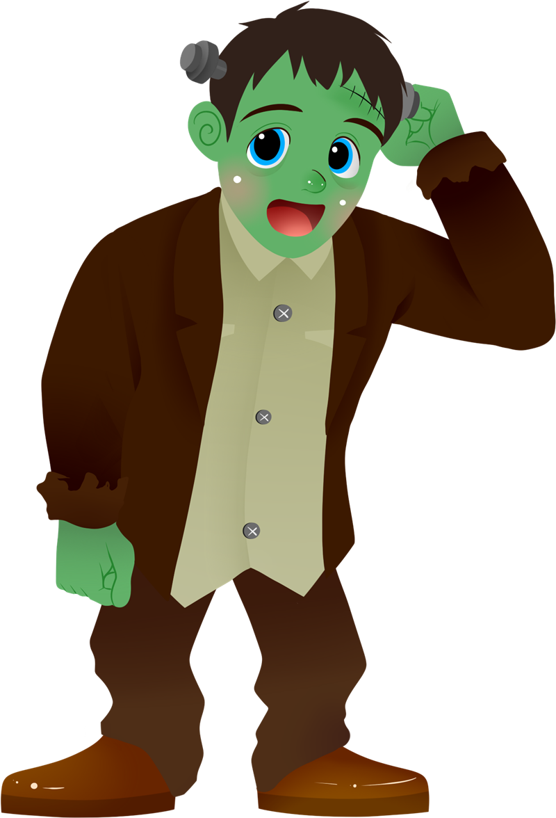 Cute Frankenstein Clipart Clipart - Cartoon Frankenstein Png Transparent Png (800x1176), Png Download