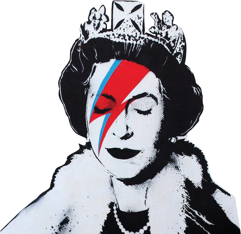 Queen - Banksy Queen Ziggy Stardust Clipart (984x856), Png Download