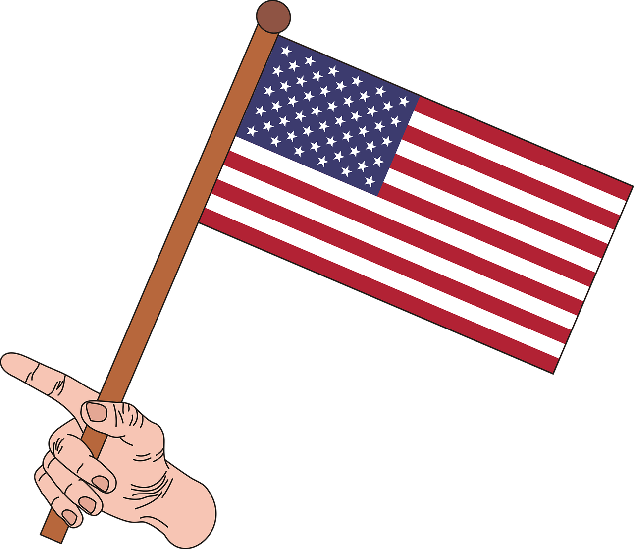 Flag Usa America - Andrews Field Clipart (1280x1108), Png Download