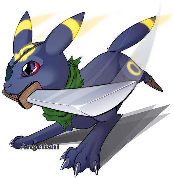 Pirate Umbreon - Cartoon Clipart (600x600), Png Download