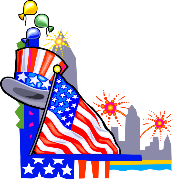 Vector Illustration Of Independence Day 4th Fourth - Fourth Of July Page Borders Clipart (676x700), Png Download
