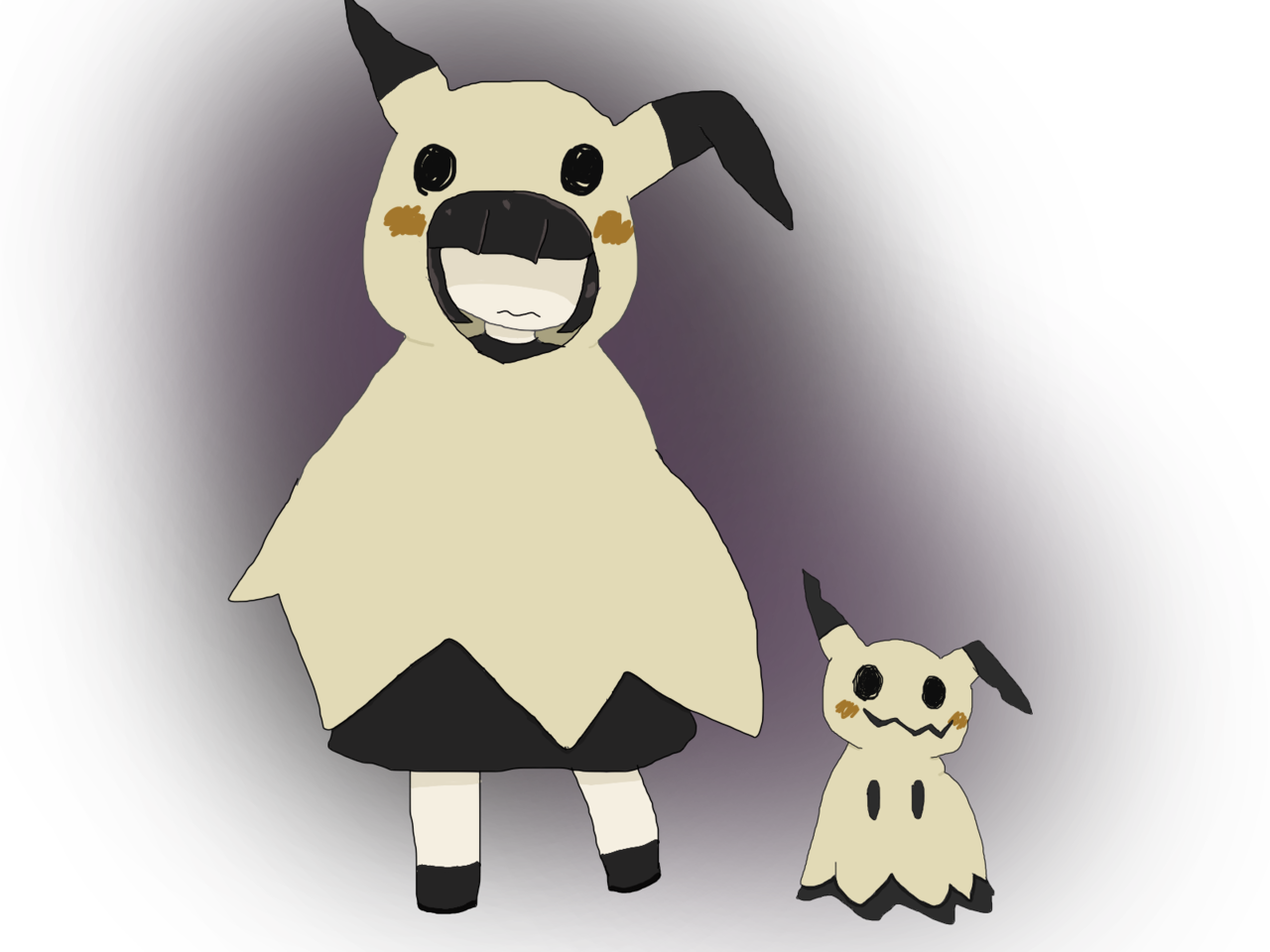 Mimikyu Girl - Cartoon Clipart (1280x960), Png Download