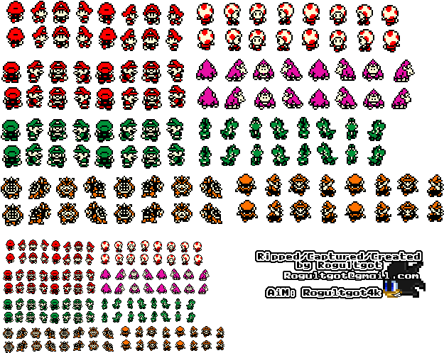 Characters - Baby Mario Sprites Clipart (645x497), Png Download