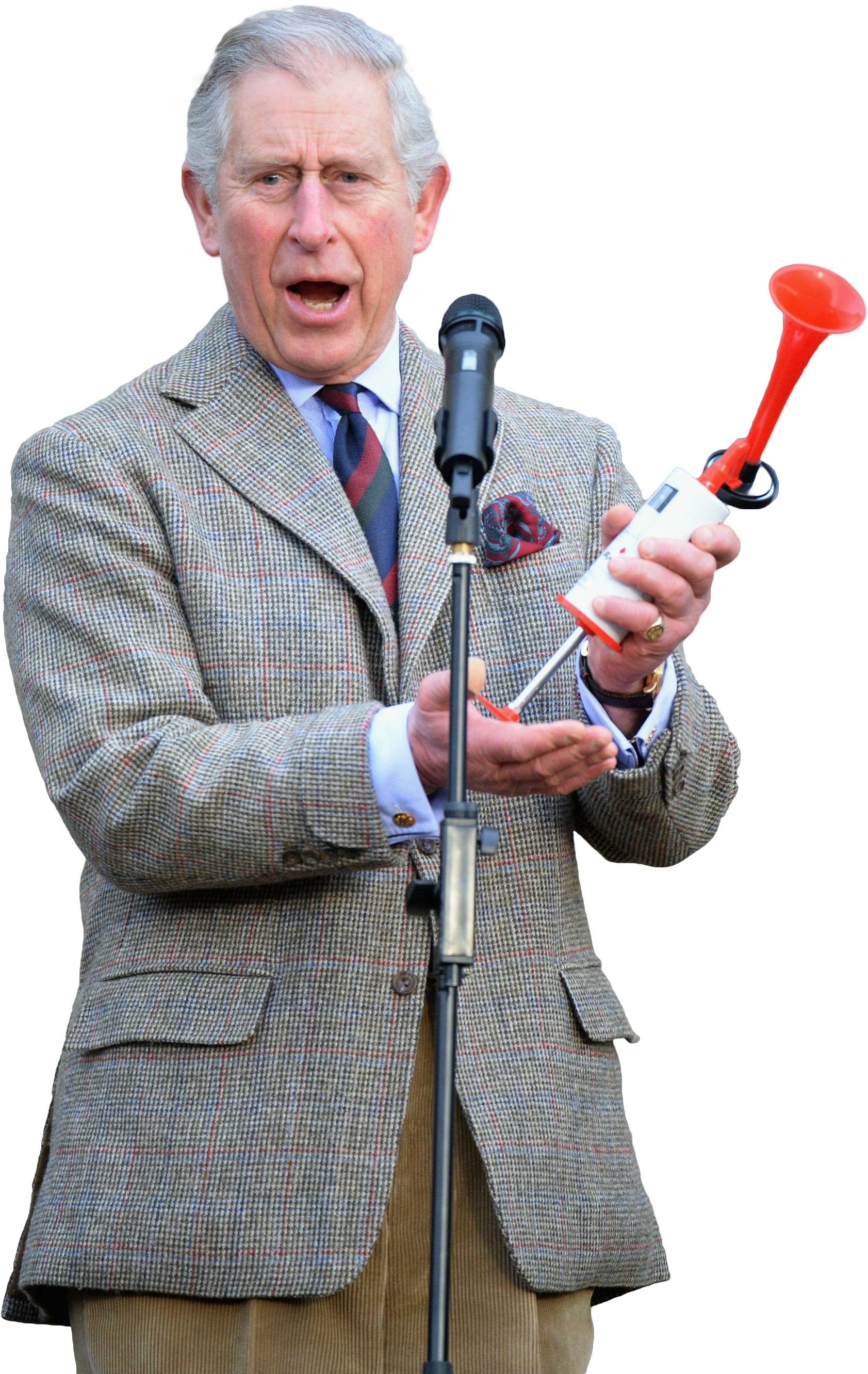 Prince Charles Honks A Horn Clipart (1796x2700), Png Download