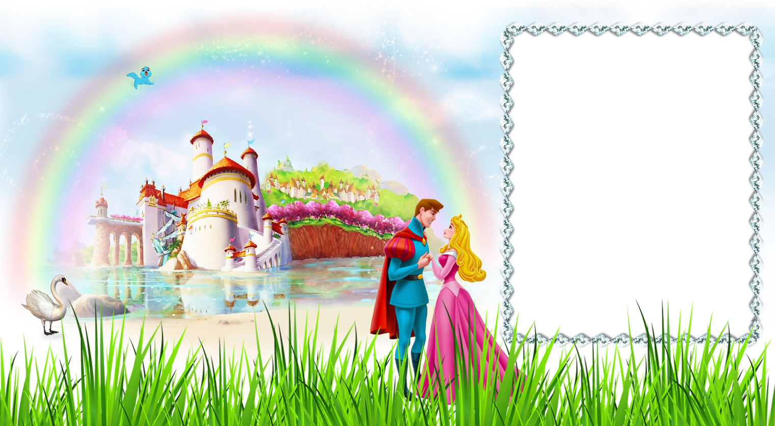 Free Png Best Stock Photos Transparent Kids Frame With - Prince And Princess Frame Clipart (850x468), Png Download