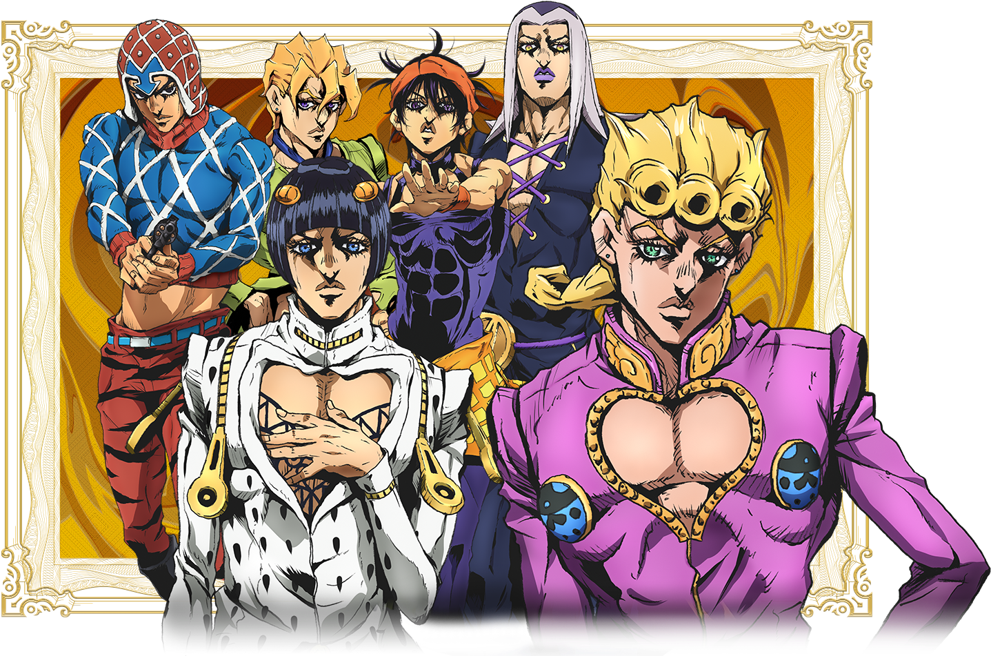 Jojo's Bizarre Adventure - Jojo's Bizarre Adventure Part 5 Golden Wind Clipart (1609x950), Png Download