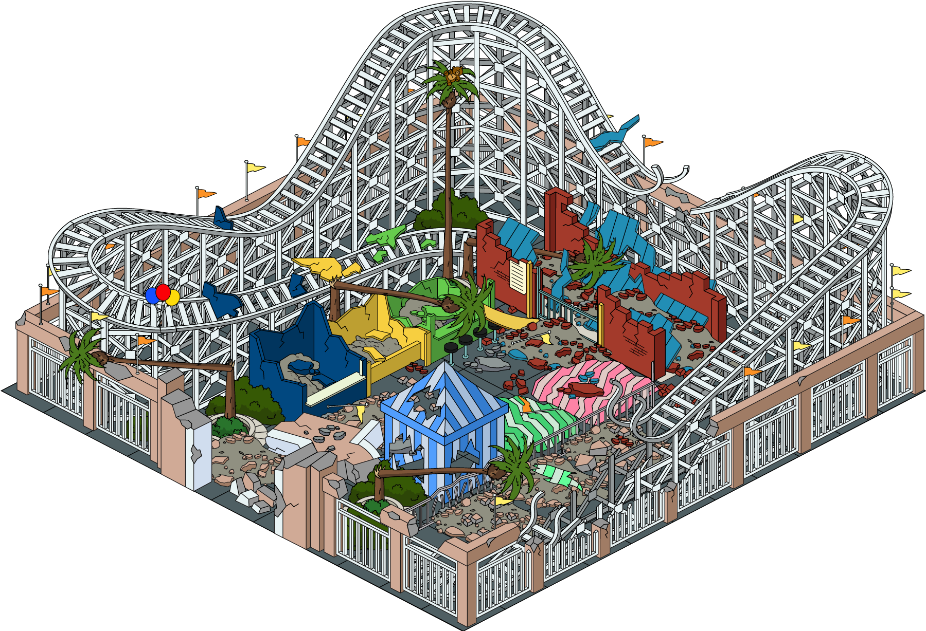 Building Bobsfunlandamusementpark Destroyed - Roller Coaster Clipart (1800x1228), Png Download