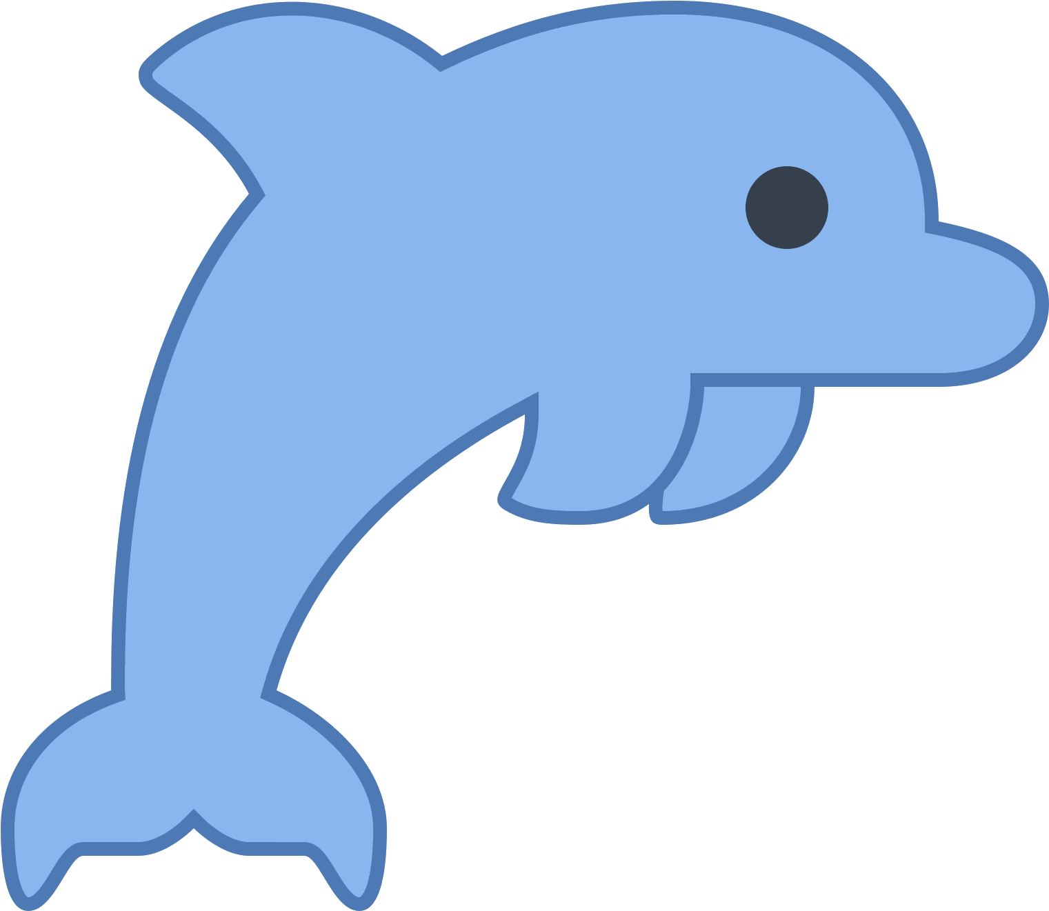Dolphin Tail Png - Dolphin Icon Clipart (1600x1600), Png Download