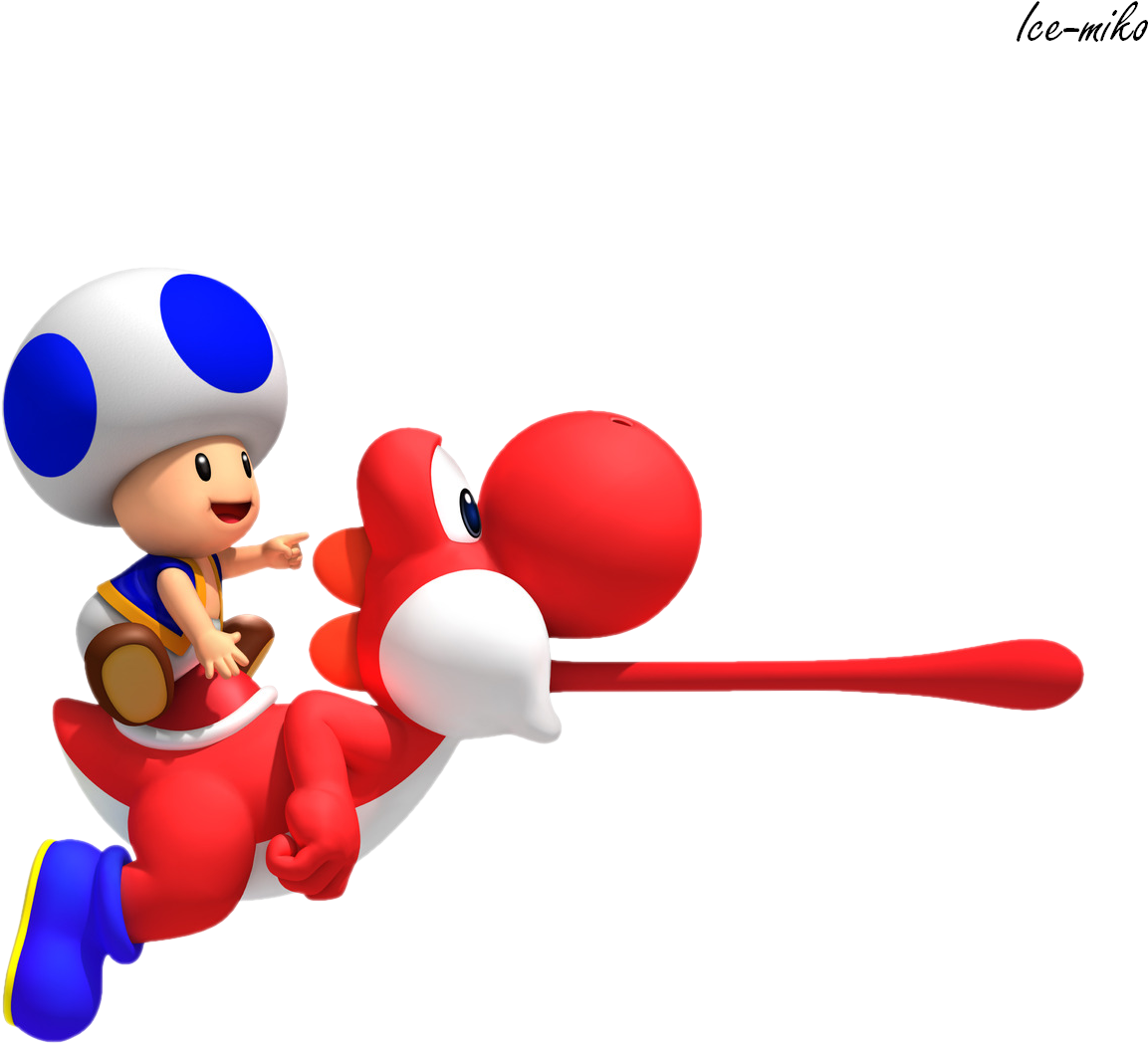 Render Yoshi Toad New Super Mario Bros Jeux Vid&233o - New Super Mario Bros Wii Clipart (1280x1280), Png Download