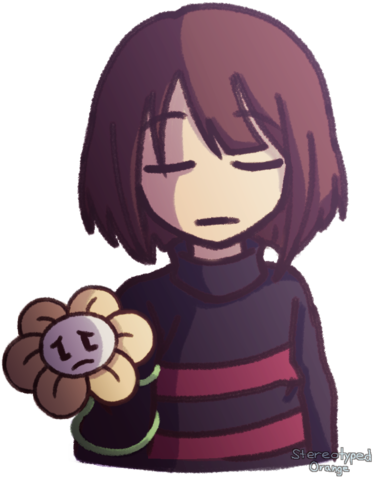 Underfell Frisk - Underfell Frisk With Flowey Clipart (1056x960), Png Download