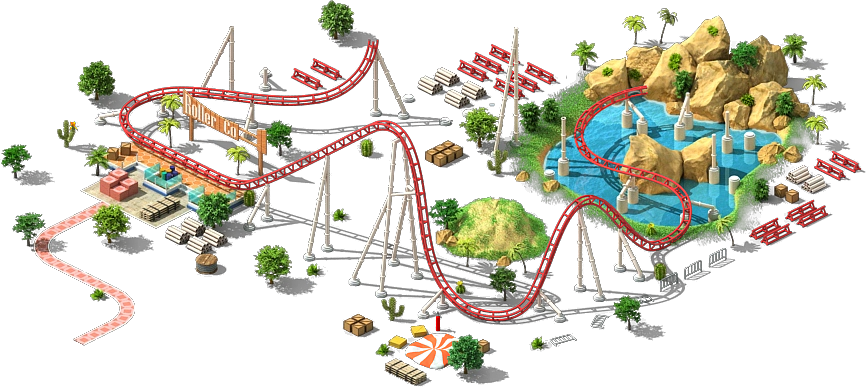Roller Coaster L1 Clipart (866x387), Png Download