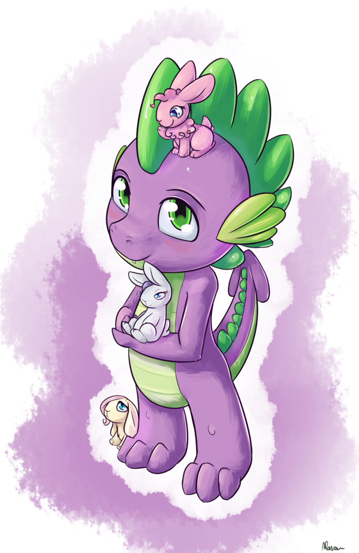 Spike The Bunny Hoarder By Alasou Clipart (708x1088), Png Download