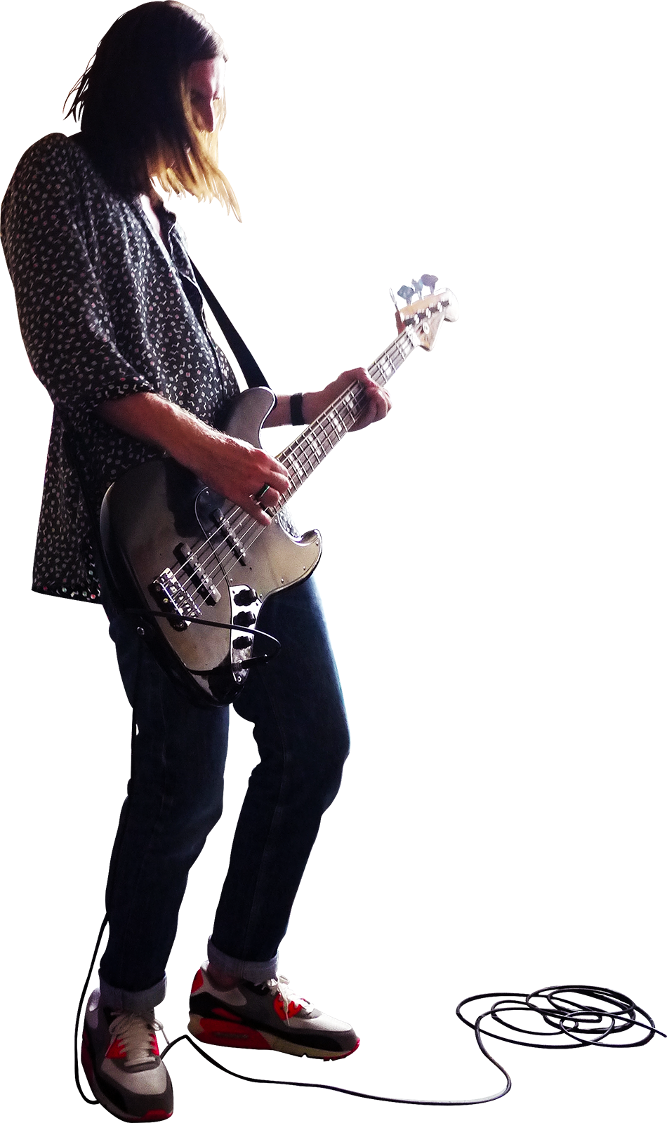 Playing Bass - Music People Png Clipart (608x1024), Png Download