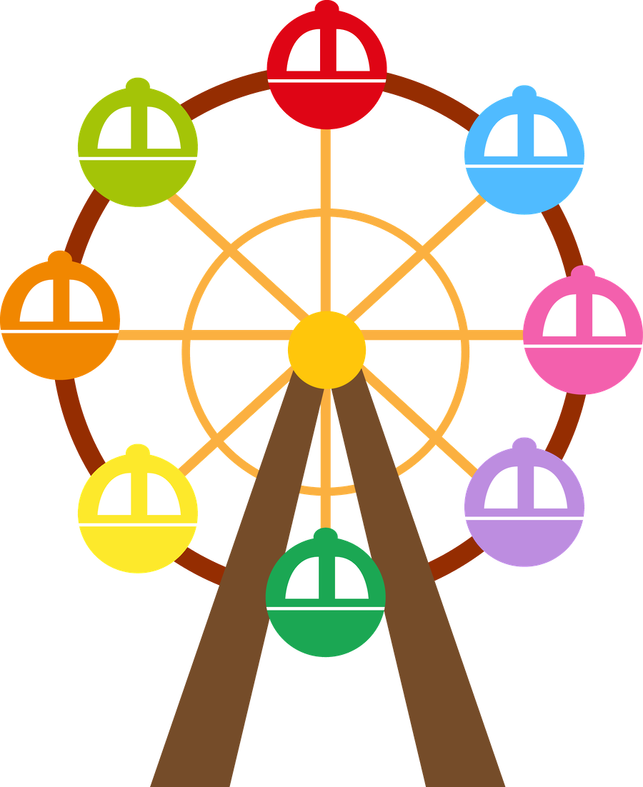 Fair Clipart Roundabout Playground - Carnival Ferris Wheel Clipart - Png Do...