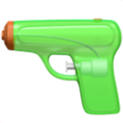 Gun Watergun Emoji Iphone Guns Green - Water Gun Emoji Png Clipart (1024x1024), Png Download