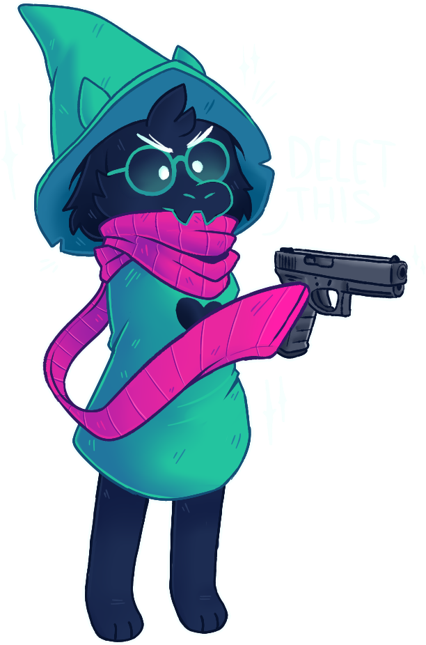 Delet This Ralsei Discord Emoji - Deltarune Ralsei With A Gun Clipart (630x945), Png Download