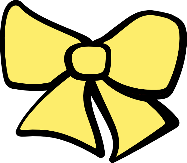Bow Clipart Hair Bow Hi Art - Yellow Bow Clip Art - Png Download (600x524), Png Download