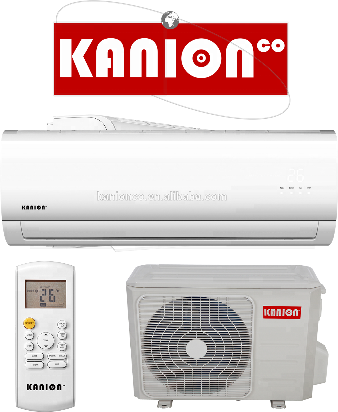 Kanion Mini Split Ac 1ton 12000btu Inverter Wall Split - Kanion Air Conditioner Clipart (1403x1574), Png Download