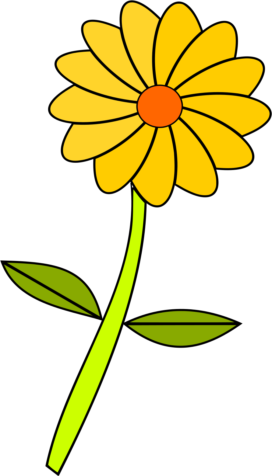 Big Image - Yellow Flower Cartoon Clipart (3273x2400), Png Download