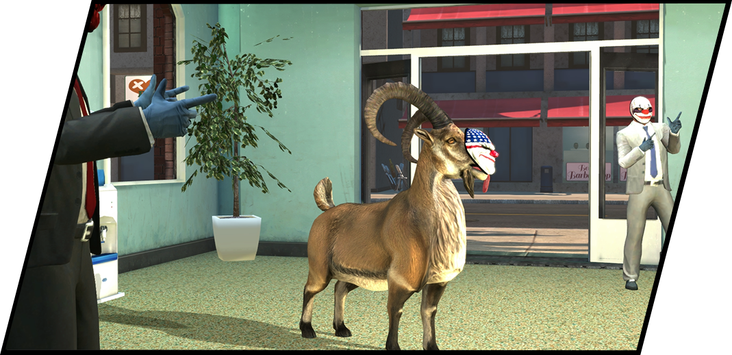 There Are Many Hidden Items In Goat Simulator, And - Goat Simulator Payday Goats Clipart (1069x518), Png Download