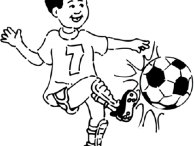 Football Player Clipart - Play Soccer Black And White Clip Art - Png Download (640x480), Png Download