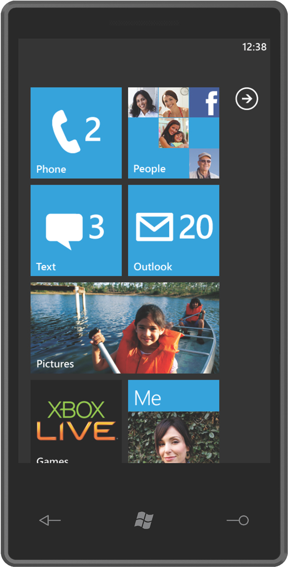 Windows Phone 7 Series Start Screen - Windows Phone 7 Clipart (655x1237), Png Download