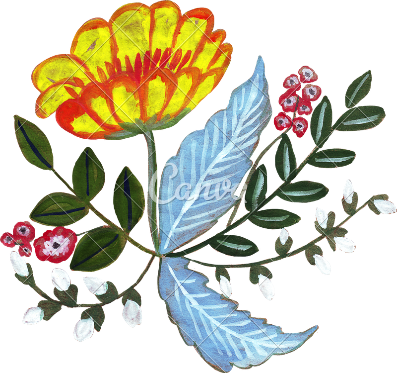 Marigold Clipart Herb - Watercolor Painting - Png Download (800x750), Png Download