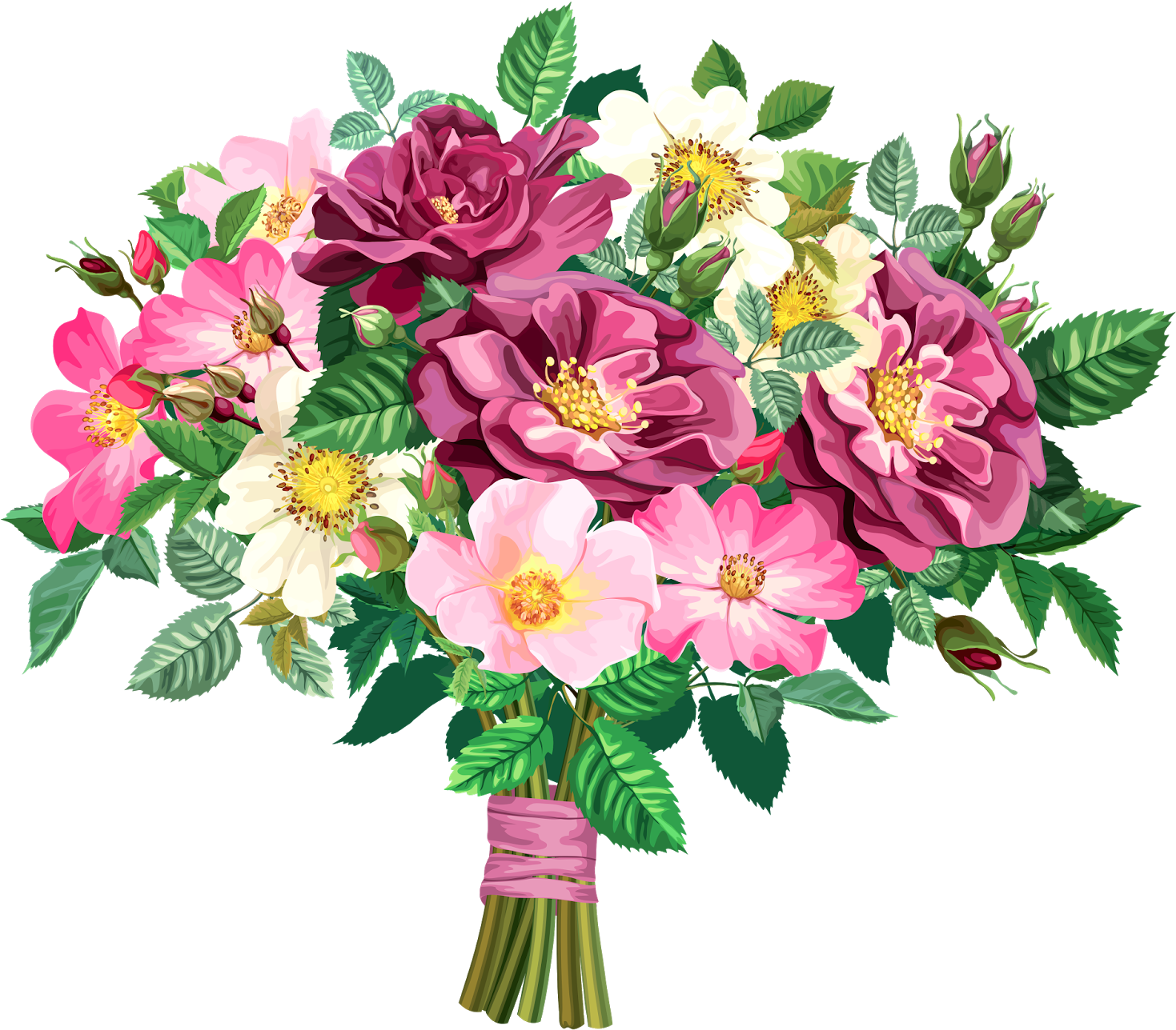 Blisse Design Studio - Bouquet Of Flowers Clipart Png Transparent Png (1600x1363), Png Download