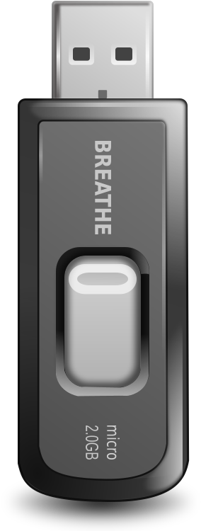 Breathe Drive Removable Media Usb Pendrive - Usb Flash Drive Clipart (768x768), Png Download