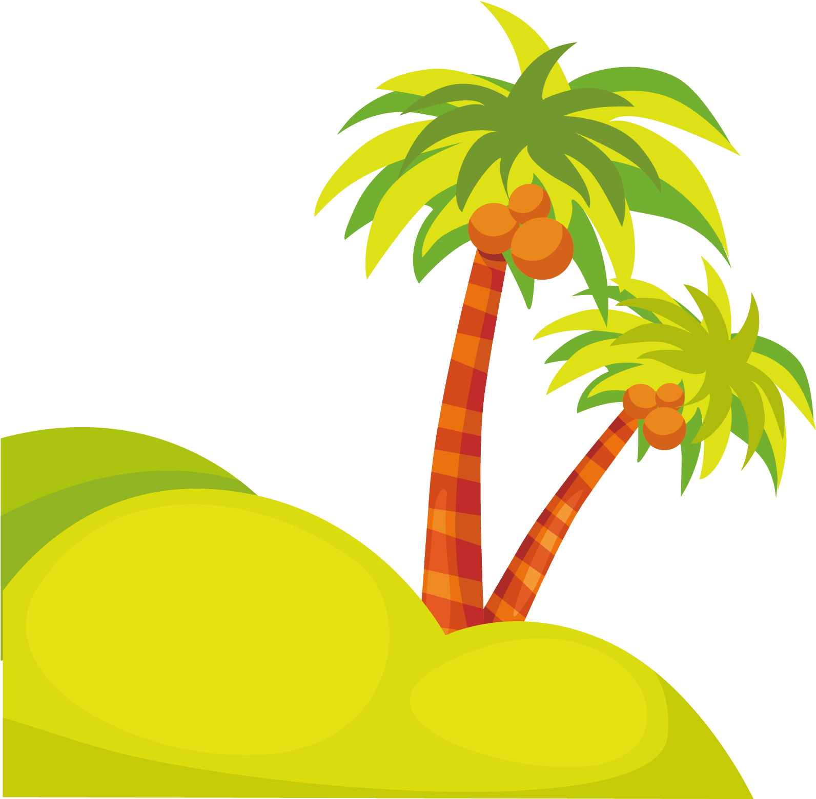 Graphic Freeuse Download Cartoon Clip Art Transprent - Cartoon Palm Tree Background - Png Download (2483x2384), Png Download