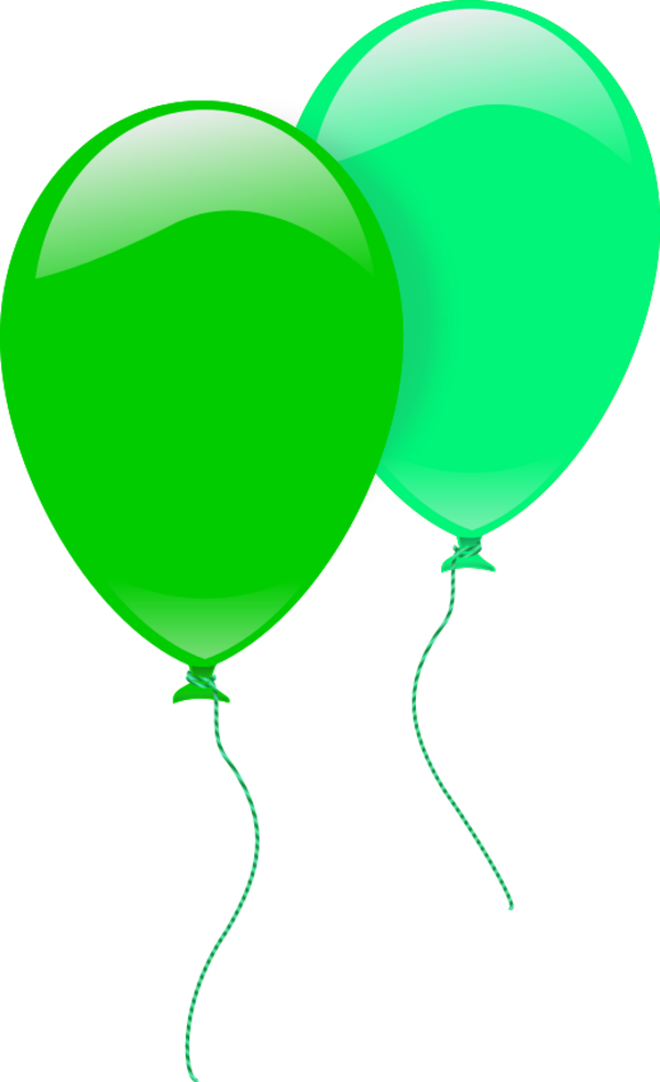 Green Balloons Clipart - Pink And Purple Balloons Clipart - Png Download (600x983), Png Download