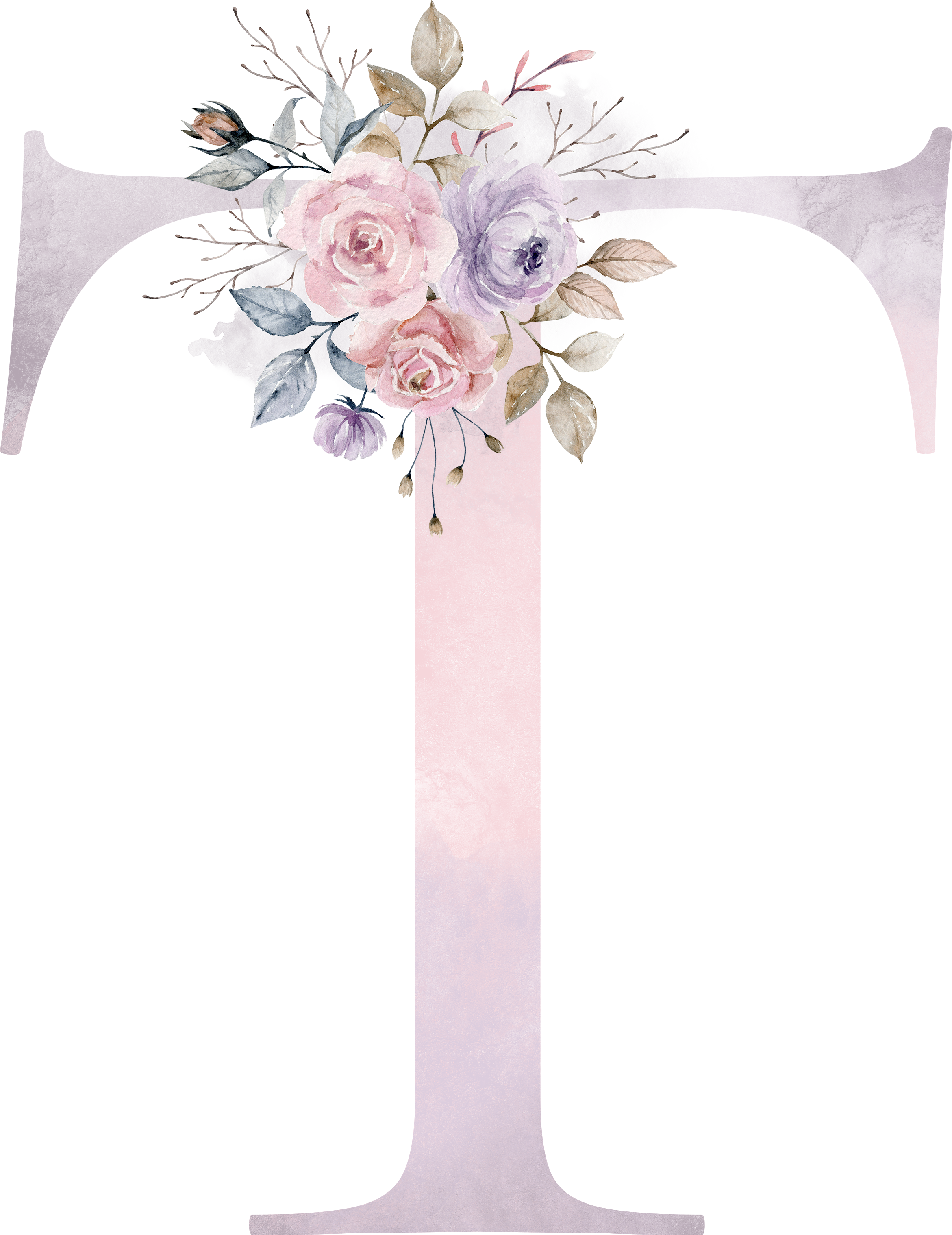 Mauve Flowers Design , Png Download Clipart (2342x3037), Png Download