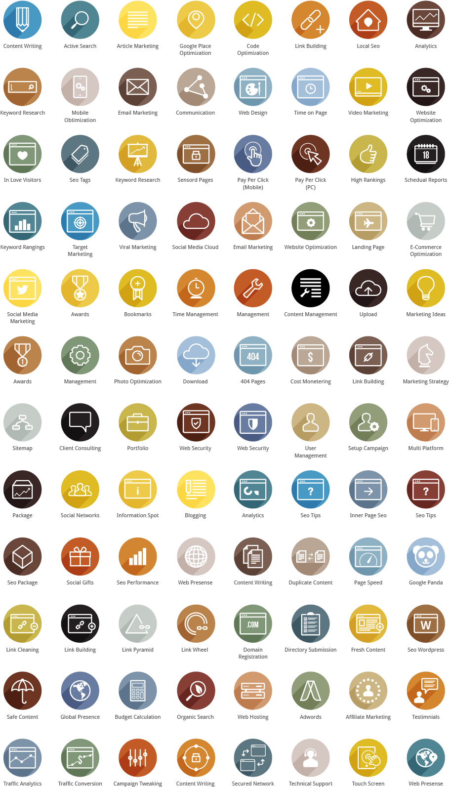 Seo Colored Icons Web Design Icon, App Ui Design, Free - Best Cmyk Colors Clipart (1000x1700), Png Download