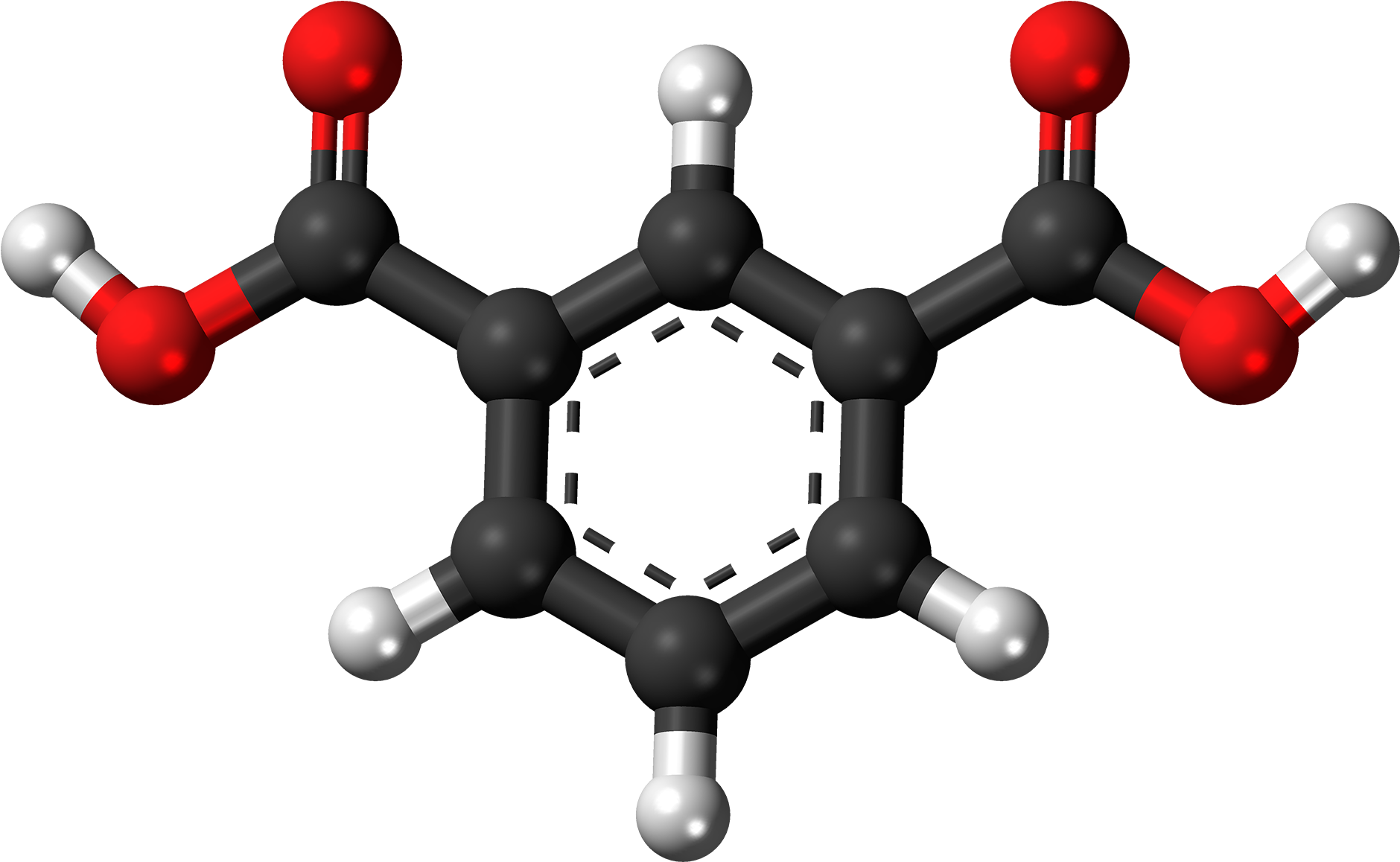 Isophthalic Acid 3d Ball - Bismuto Molecula Clipart (2000x1278), Png Download